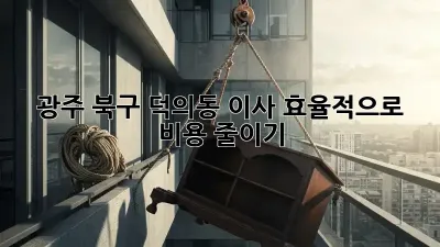 광주 북구 덕의동 이사, 효율적으로 비용 줄이기!
